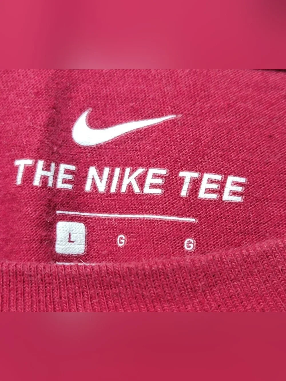 Nike Short-Sleeve Burgundy T-Shirt with White Logo